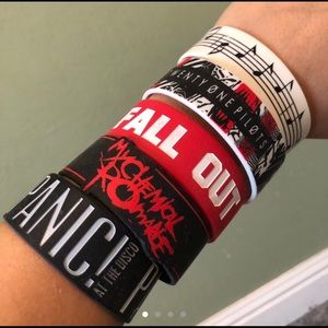 2000s Emo Music Hot Topic Wristbands (Pack of 4)